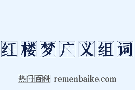 红楼梦广义组词是什么意思的图片